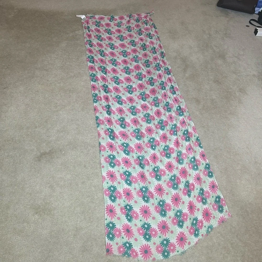 Charming Charlie Pink Flower Summer Scarf One Size